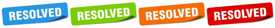 Resolved sticker. resolved sticker set on white background 스톡 일러스트