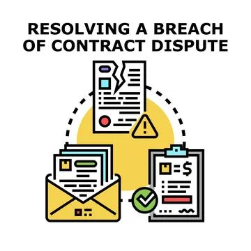 Resolving a breach of contract dispute process Stock Illustration
