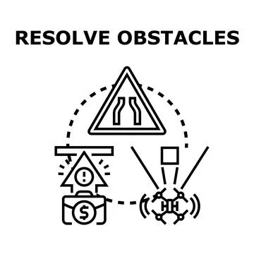 Resolving business challenges and overcoming obstacles concept Stock Illustration