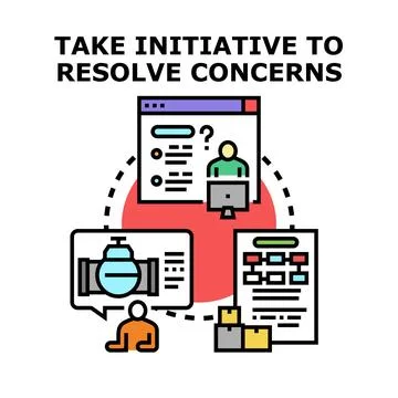 Resolving business concerns, issues, and problems process Stock Illustration