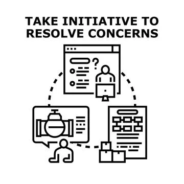 Resolving business concerns, issues, and problems process Stock Illustration