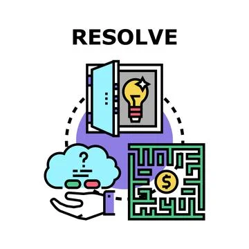 Resolving business problems identifying solutions and managing finances Stockillustratie