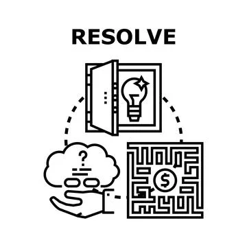 Resolving business problems identifying solutions and managing finances Stock Illustration