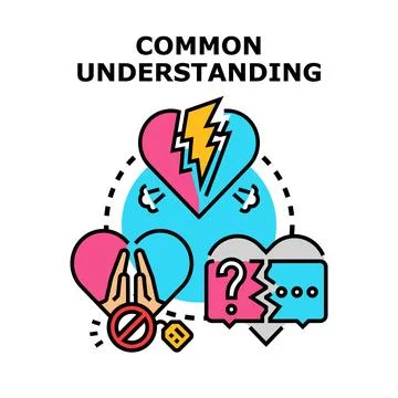 Resolving communication problems and achieving common understanding concept Stock Illustration