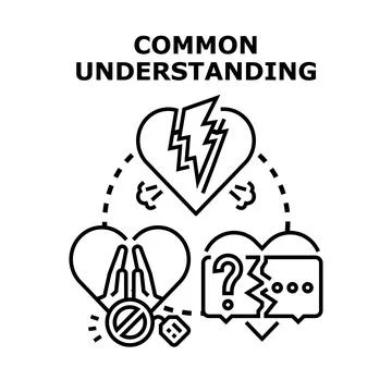 Resolving communication problems and achieving common understanding concept Stock Illustration