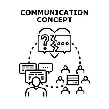 Resolving communication problems and finding solutions together Stock Illustration