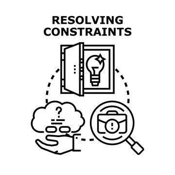 Resolving constraints, problem solving, and project management concept Stock Illustration