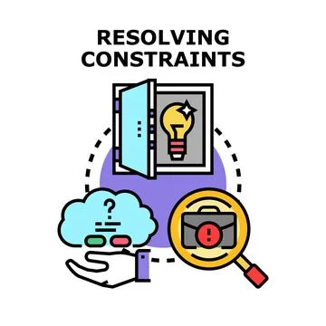 Resolving constraints, problem solving, and project management concept 库存插图