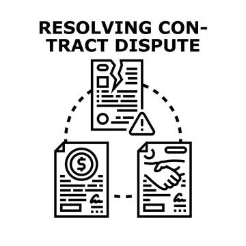 Resolving contract dispute agreement negotiation settlement process Stock Illustration