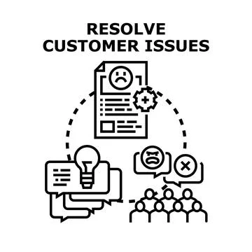 Resolving customer issues and finding solutions concept Stock Illustration
