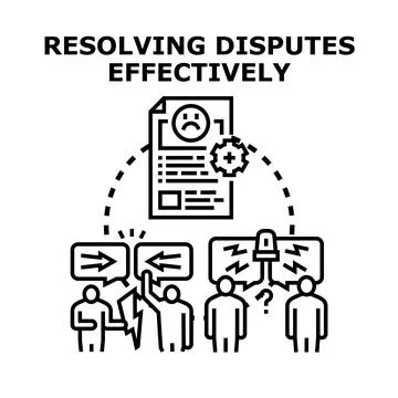 Resolving disputes effectively through communication and process Stock Illustration
