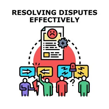 Resolving disputes effectively through communication and process Stock Illustration