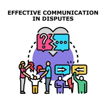 Resolving disputes through effective communication and conflict resolution Stock Illustration