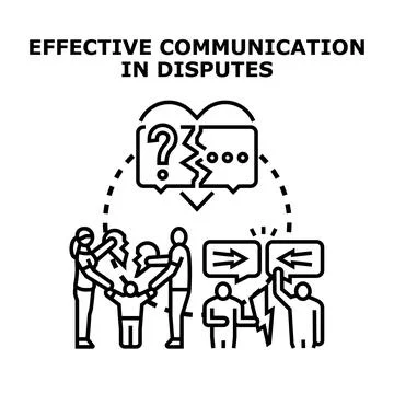 Resolving disputes through effective communication and conflict resolution Illustrazione stock