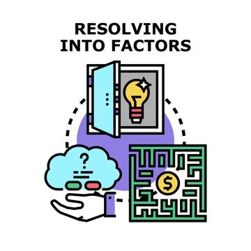Resolving into factors for problem solving idea generation Stock Illustration