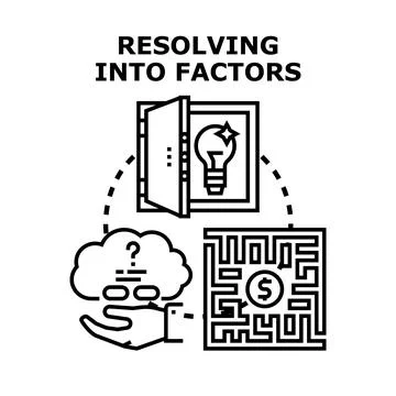 Resolving into factors for problem solving idea generation Stock Illustration