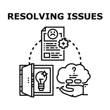 Resolving issues concept finding problem solution Stock Illustration