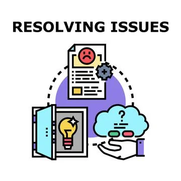 Resolving issues concept finding problem solution 库存插图