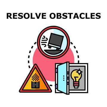 Resolving obstacles and finding creative solutions to challenges Stock Illustration