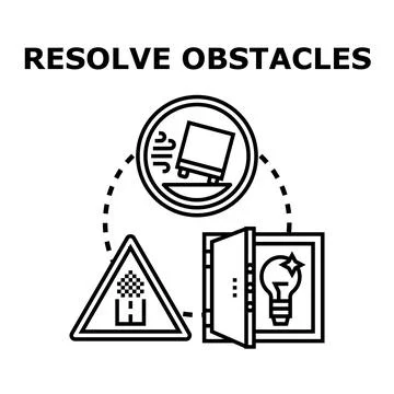 Resolving obstacles and finding creative solutions to challenges Stock Illustration