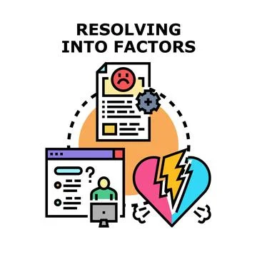 Resolving problem factors into components concept 库存插图