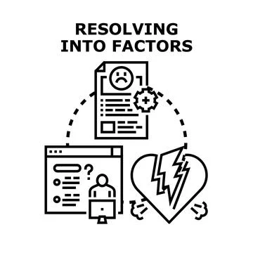 Resolving problem factors into components concept 库存插图