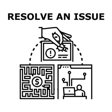 Resolving problem, finding solution, fixing issue concept Stock Illustration