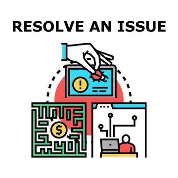 Resolving problem, finding solution, fixing issue concept Stock Illustration
