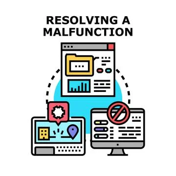 Resolving software system malfunction technical support concept イラスト素材