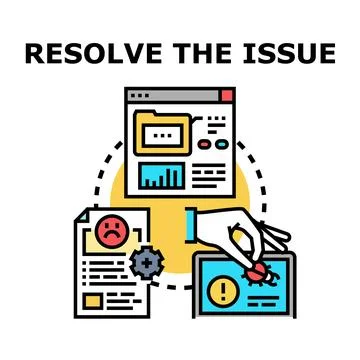 Resolving technical issues and finding effective solutions development Stock Illustration