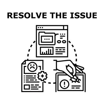 Resolving technical issues and finding effective solutions development Stock Illustration