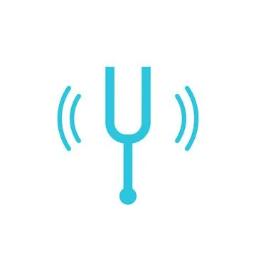 Resonate tuning fork icon. Isolated on white background. From blue icon set. Stock Illustration