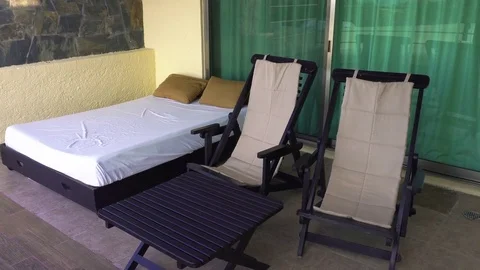 Resort Balcony Deck Chairs Stock Footage 71583972
