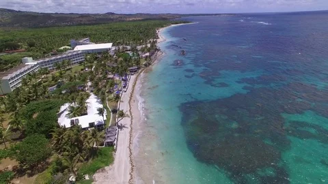 Resort beach shot in drone Stock Footage 83228044