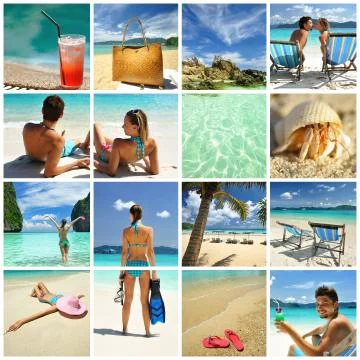 Resort collage Stock Photos
