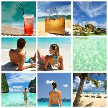 Resort collage Stock Photos
