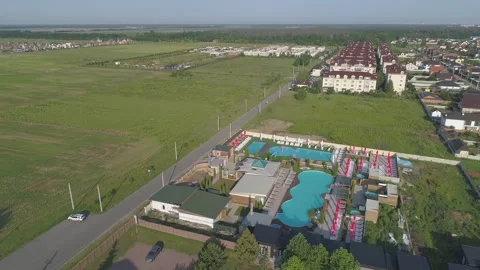 A resort complex with several swimming pools. Drone filming Stock Footage 311483821
