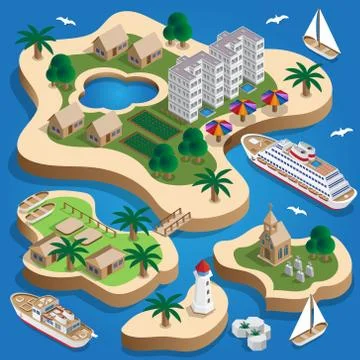 The resort is on the islands. イラスト素材