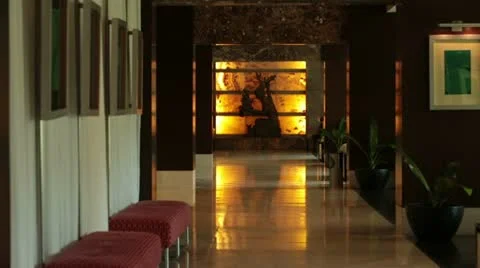 Resort luxury lobby hall pan HD 4144 動画素材 12588024
