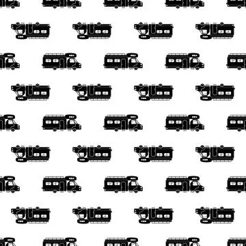 Resort motorhome pattern seamless vector Stock Illustration