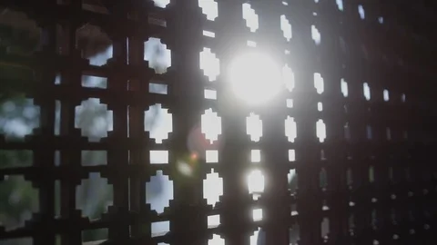 Resort Package 1 | light coming through old ancient vintage wood decor ornament Video stock 116809899