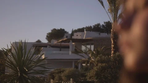 Resort Package 155 |panning dynamic shot of resort face blurry closeup Stock Footage 118528901