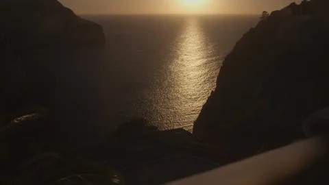 Resort Package 157 |panning up dynamic shot of ocean mountain view landscape Stock Footage 118528989