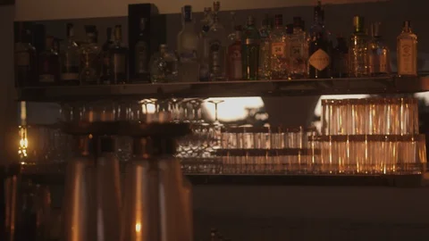 Resort Package 161 |dynamic shot of resort bar drinks at evening morning light Stock Footage 118529241