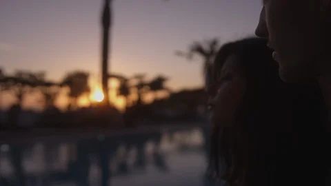 Resort Package 162 |vlog handheld dynamic shot couple walking in resort evening Stock Footage 118529270