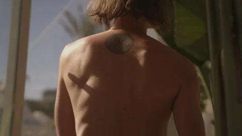 Resort Package 208 | close up back man working out lifting weights in resort gym Stock Footage 118655567