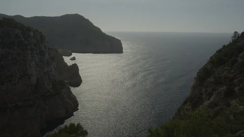 Resort Package 52 | zoom out ocean sky mountain sea view landscape evening Stock Footage 116974640