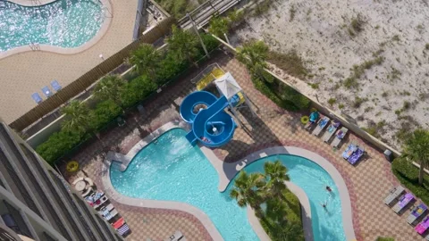 Resort Pool Slide in Orange Beach Gulf Shores Alabama Stock Footage 339023687