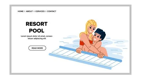 Resort pool vector Stock Illustration