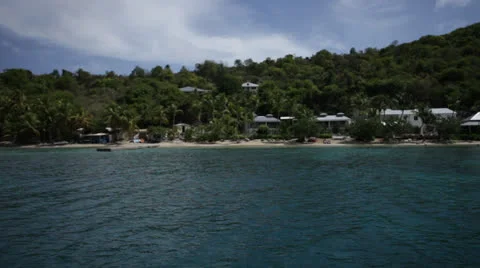 Resort Shoreline from water, clean Stock Footage 23831707